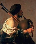 unknow artist The Bagpiper oil painting on canvas